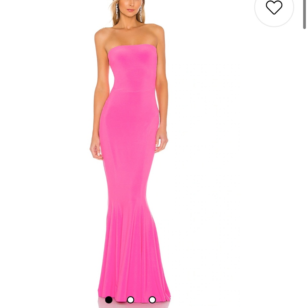 Norma Kamali Strapless Fuchsia Pink Mermaid Gown